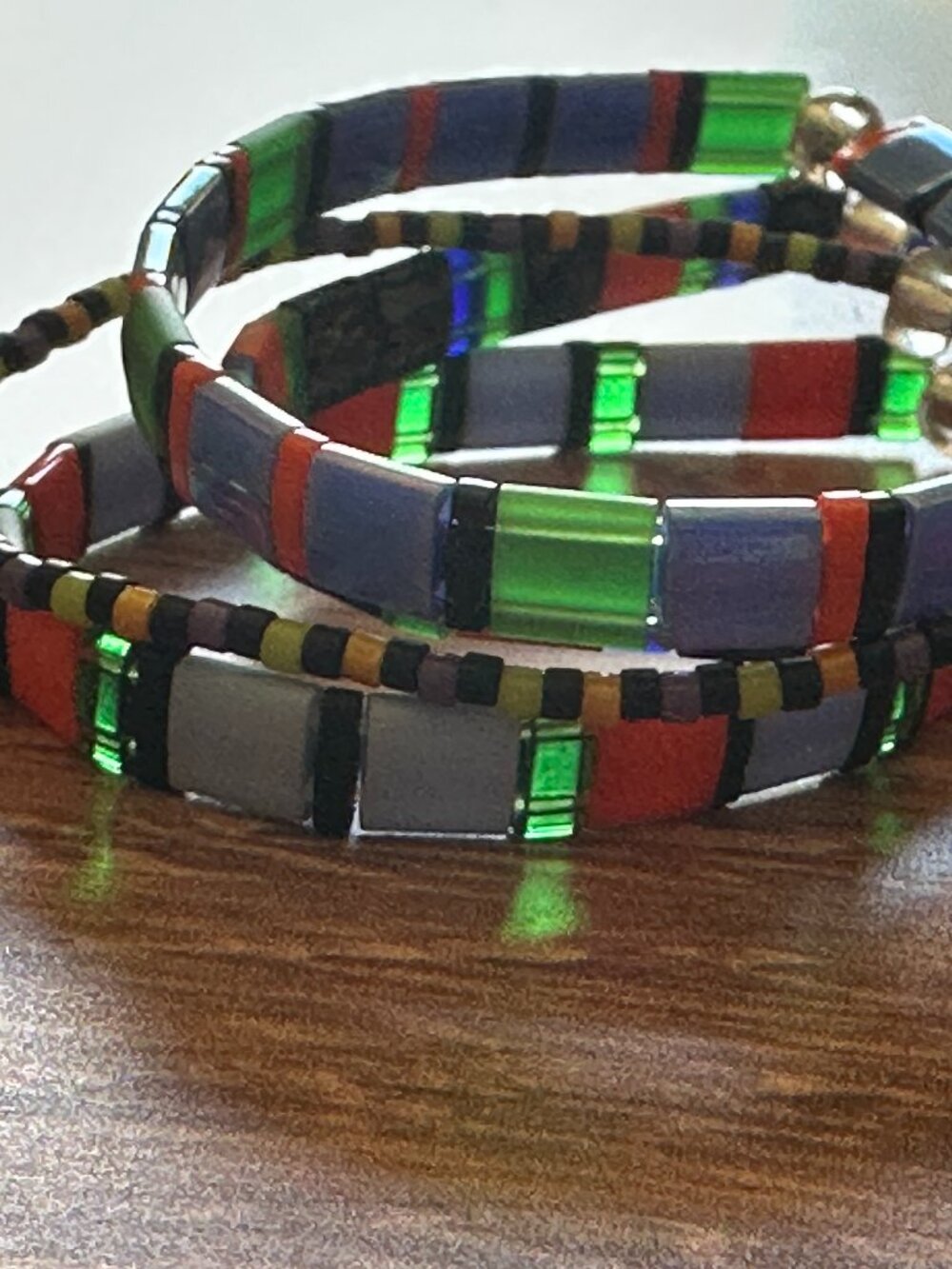 NEW Set of FOUR (4) This is a whHandmade Stretch Bracelets Halloween-Child Size